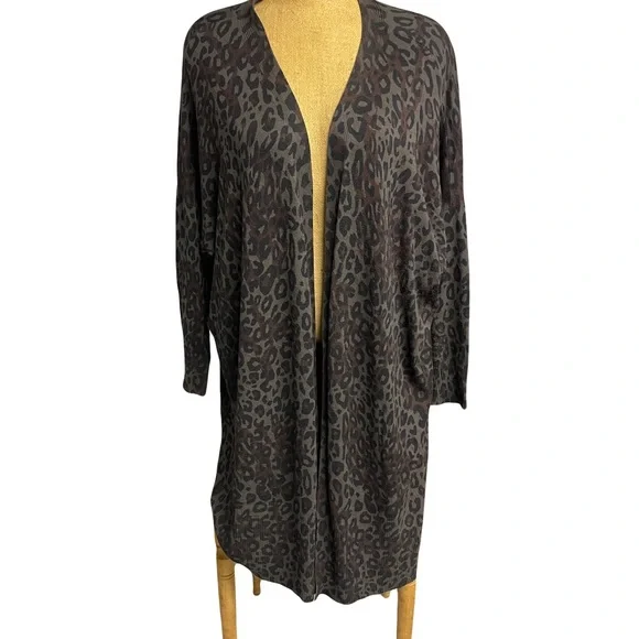 Terra Sky Sweaters Terra Sky Long Open Cardigan Animal Print Size 3x Poshmark